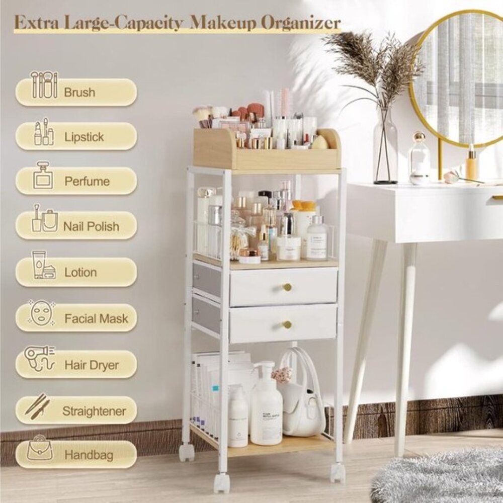 New Floor Makeup Organizer, Skincare Storage with Drawers for Vanity & Perfume - Picture 4 of 9